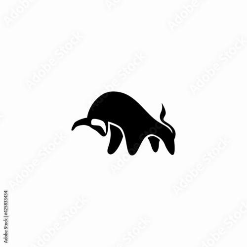 Silhouette Bull logo vector illustration design, creative and simple design, can uses as logo and template for company.