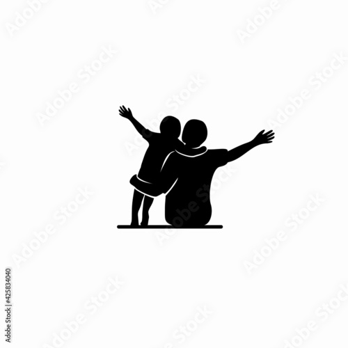 abstract infinity design of a lovely family, 
this logo is suitable for family care or aid foundations
