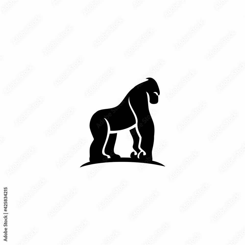 vector gorilla silhouette, simple, minimalist, icon logo template