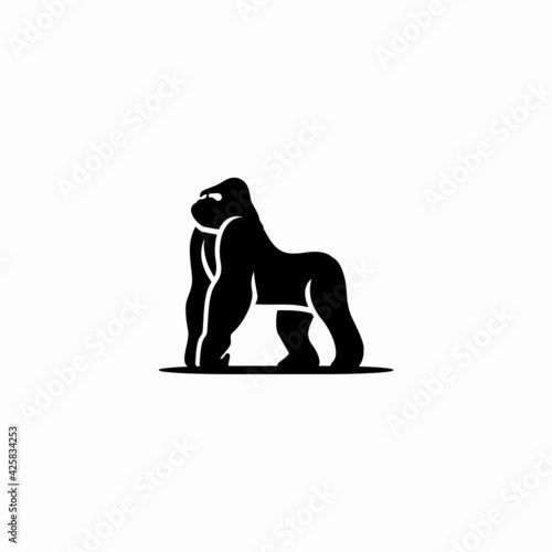 vector gorilla silhouette, simple, minimalist, icon logo template