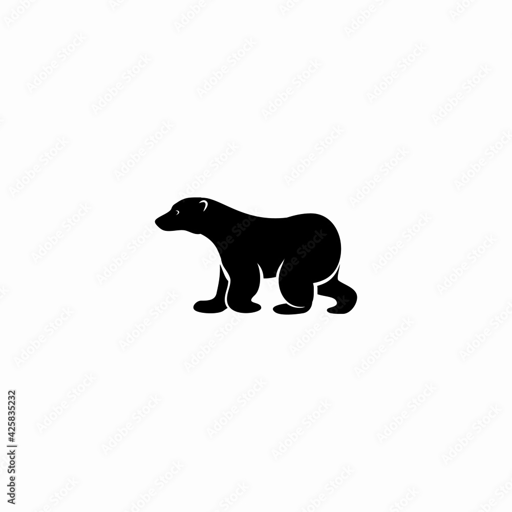 Fototapeta premium Creative illustration of bear logo icon design vector in silhouette style 