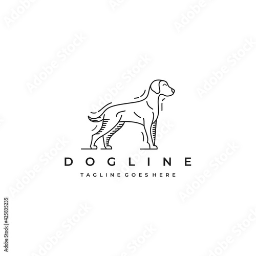 American Bulldog / Pitbull Logo Design Vector Illustration