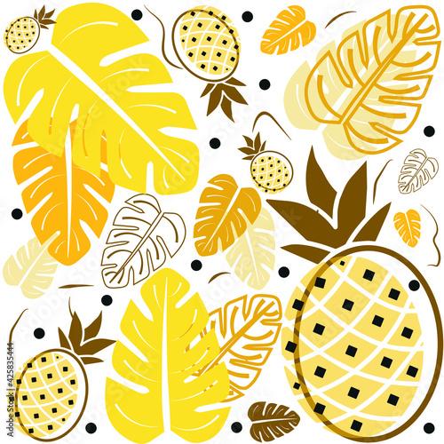 estampado elegante de figuras tropicales para textiles y tapiz