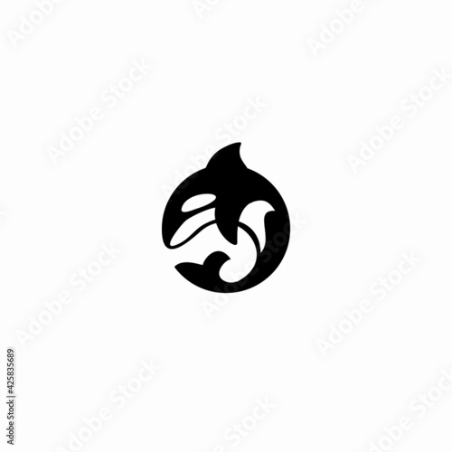 Minimalist unique Whale Killer logo design, perfect for entertainment, 
investments and many creative business company.