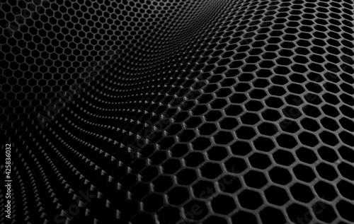 horizontal black abstract trellised or cellular background