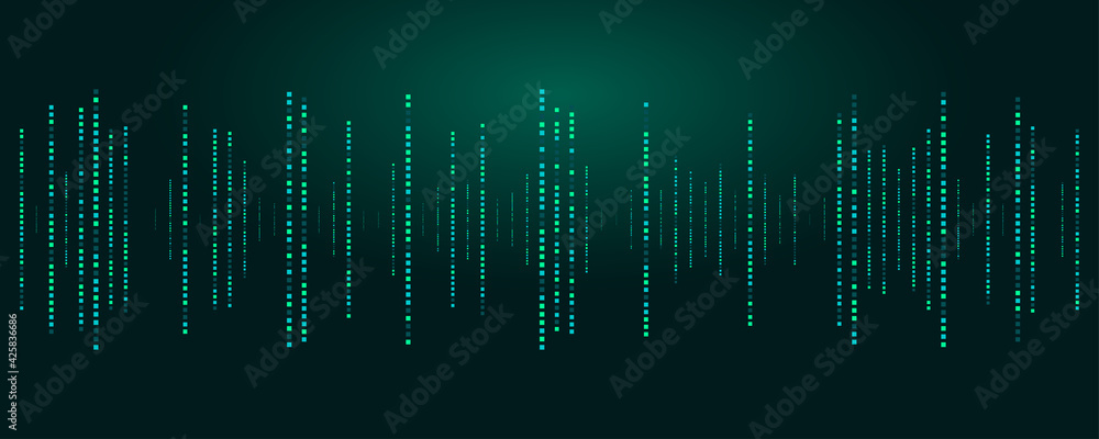 Big Data illustration. Night city abstract background
