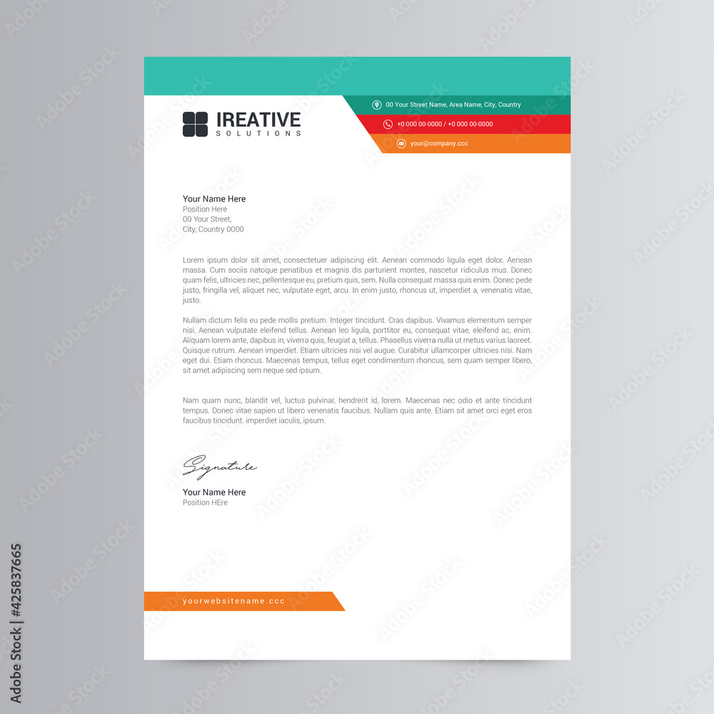 Clean and Modern Letterhead Template Clean and Modern Letterhead Template
