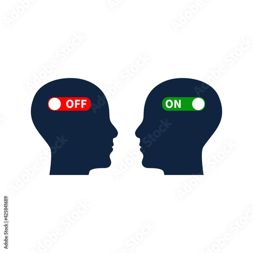 Head with on and off switch. Learning, understanding