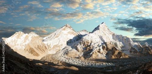 Mount Everest Lhotse Nuptse sunset Nepal Himalayas