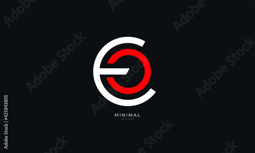 Alphabet letter icon logo EO or OE photo