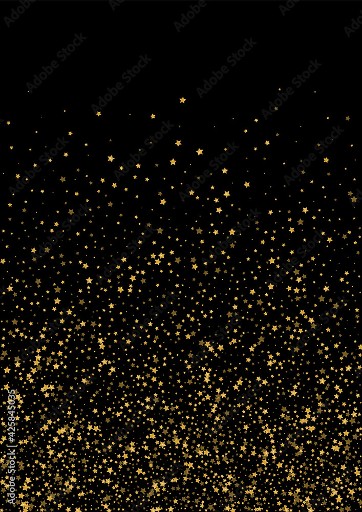 Yellow Rain Glitter Illustration. Explosion Star Design. Golden Spark Random Texture. Element Sequin Pattern. Gold Falling Background