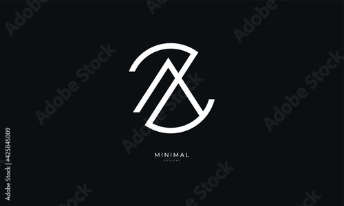 Alphabet letter icon logo ZA or AZ