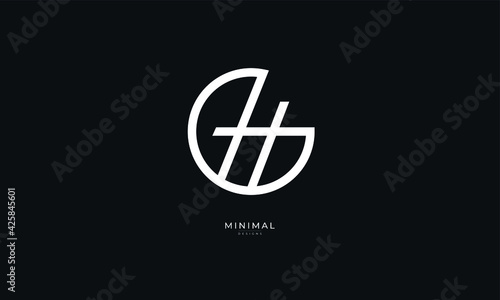 Alphabet letter icon logo GH or HG