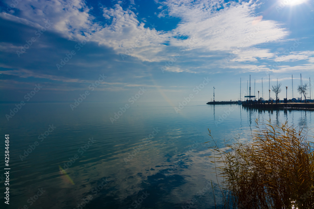 November landscape of Balaton at Balatonkenese November landscape of Balaton at Balatonkenese