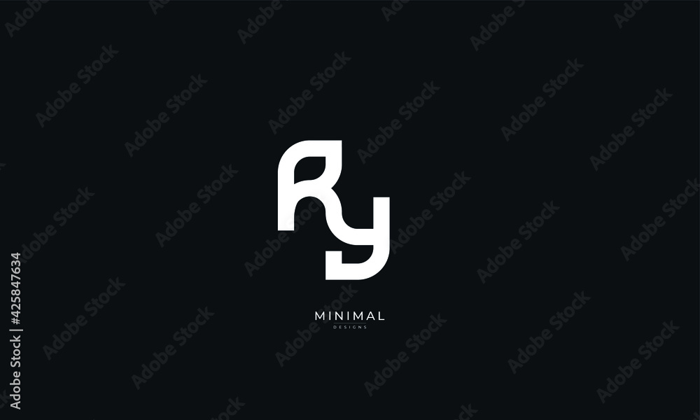Alphabet letter icon logo RY - obrazy, fototapety, plakaty 