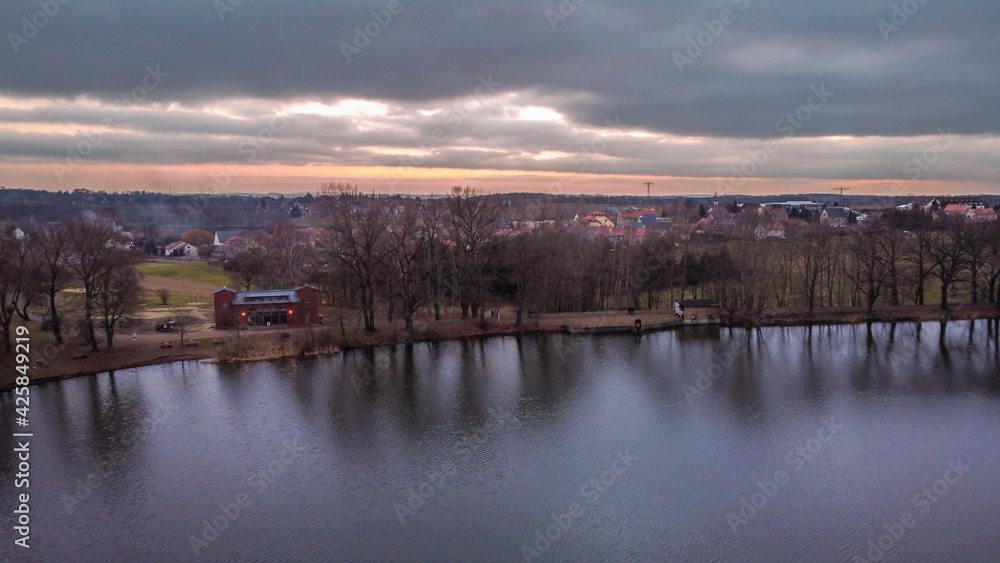 Dresden Dippelsdorf lake in the evening Dresden Dippelsdorf lake in the evening