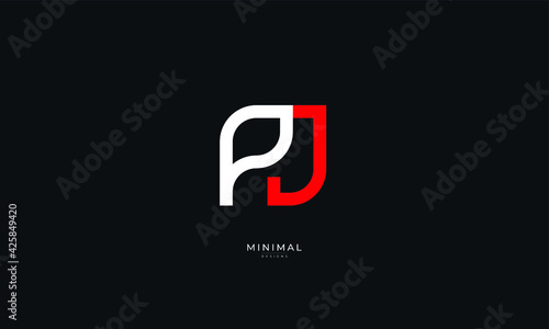 Alphabet letter icon logo PJ