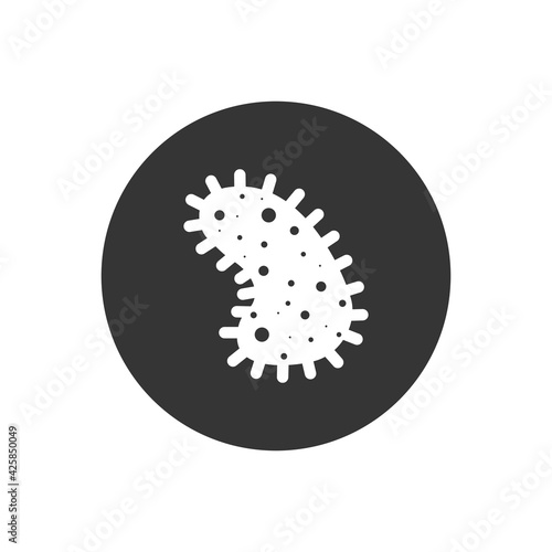 Virus bacteria icon on white. Vector in flat style