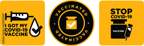 Foto covid-19 vaccinated guarantee icon signage