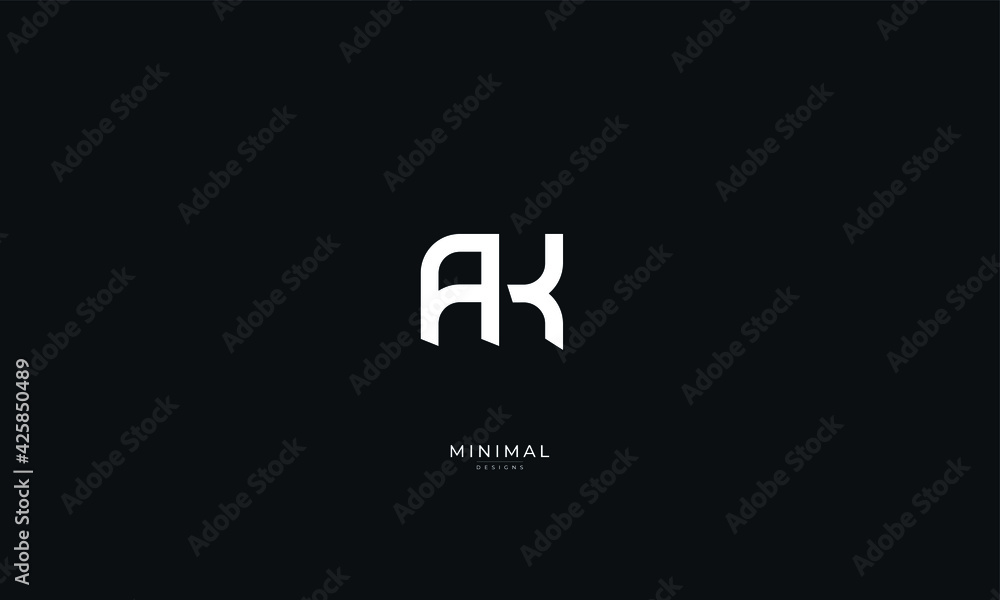 Alphabet letter icon logo AK Alphabet letter icon logo AK