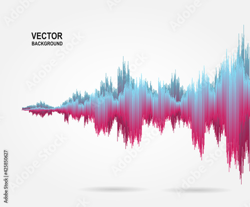 Abstract. colorful consisting of lines. sound wave dynamic concept. white background .Vector.