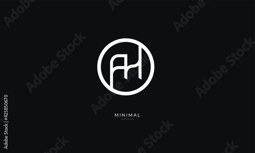 Alphabet letter icon logo AH