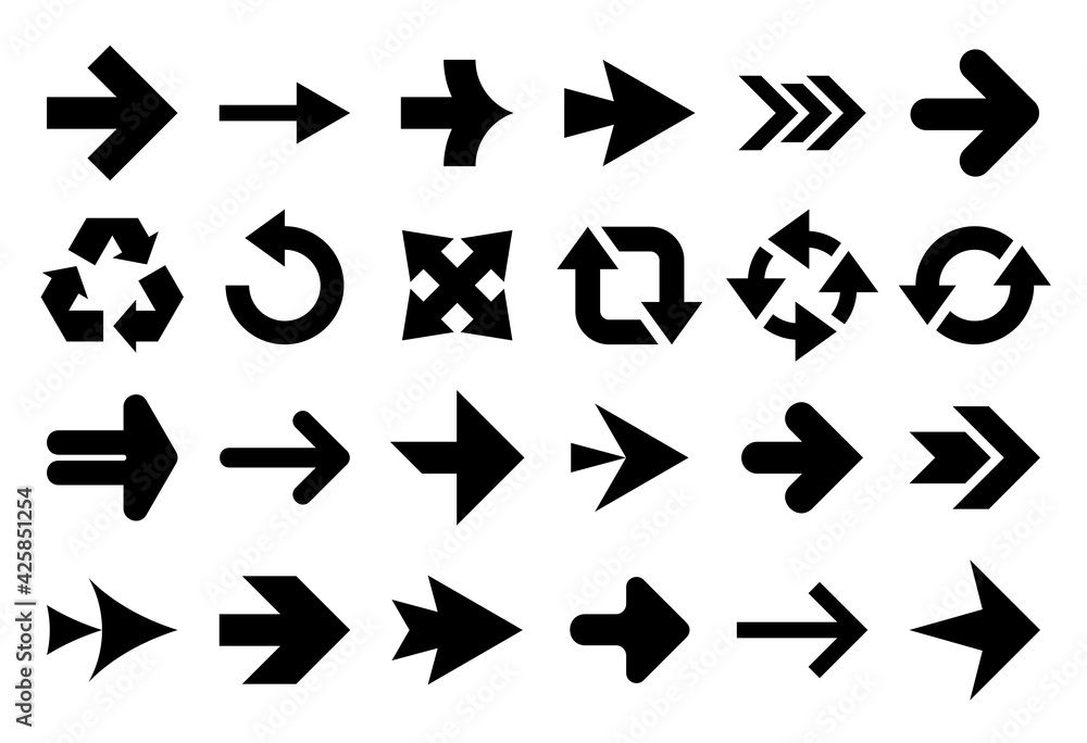 Arrows collection. Arrow icons set. Flat Style Arrows collection. Arrow icons set. Flat Style