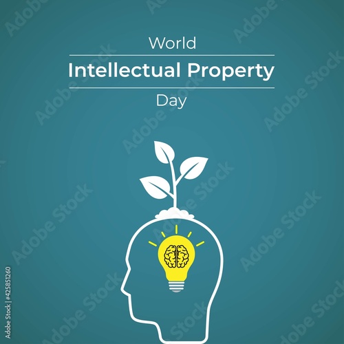 Vector illustration concept of World Intellectual Property Day, 26 April.