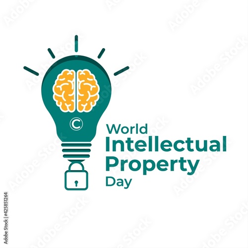 Vector illustration concept of World Intellectual Property Day, 26 April.