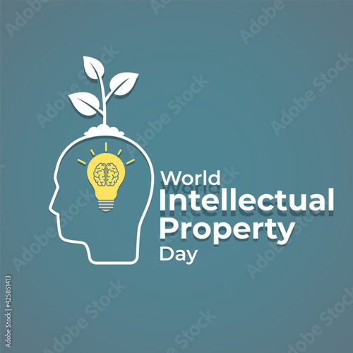Vector illustration concept of World Intellectual Property Day, 26 April.