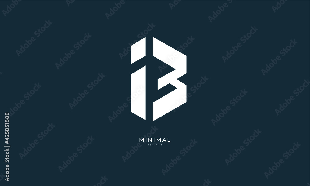 Alphabet letter icon logo IB Alphabet letter icon logo IB