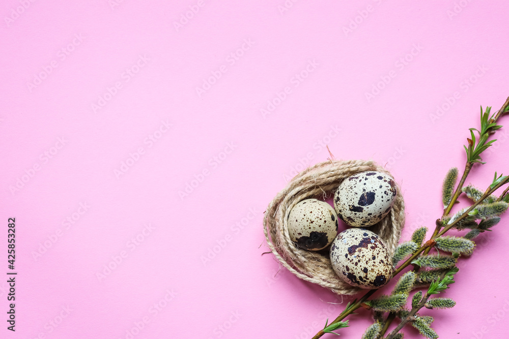 Kolorowe jajka na Wielkanoc - obrazy, fototapety, plakaty 