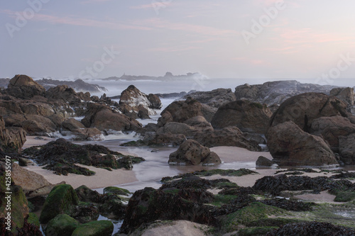 Rocky seascape in the evening