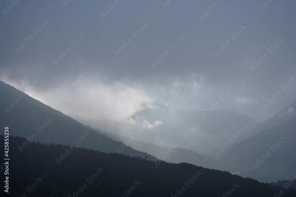 Misty mountain layers