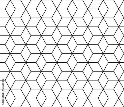 Seamless vector grid. Decorative pattern hexagon. Monochrome texture for plotter or laser cut. Decorative background.