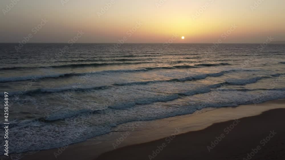 Aerial view of the sunset over the sea Aerial view of the sunset over the sea