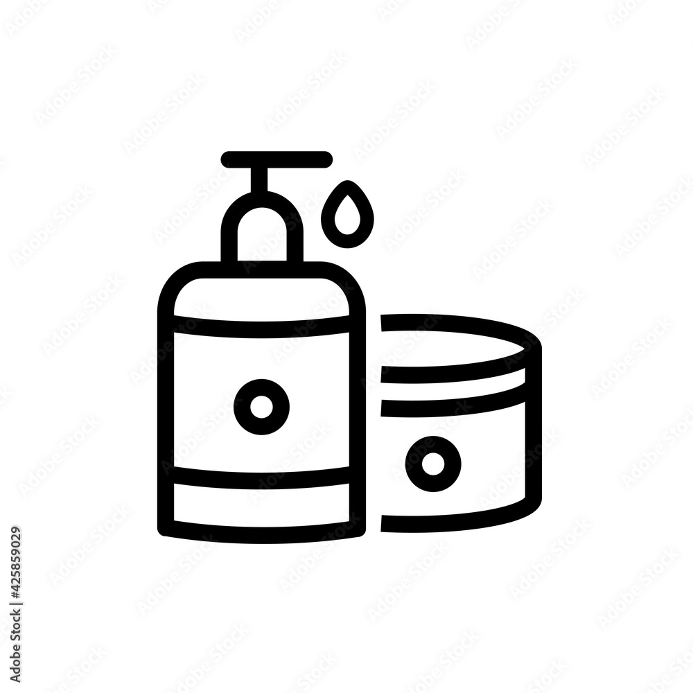 Cosmetics liquid Soap and natural cream, icon. Cosmetics liquid Soap and natural cream, icon.