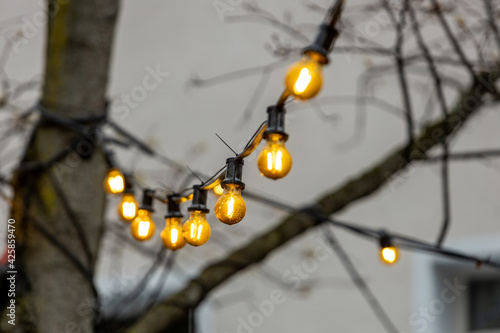 light bulb in the city background