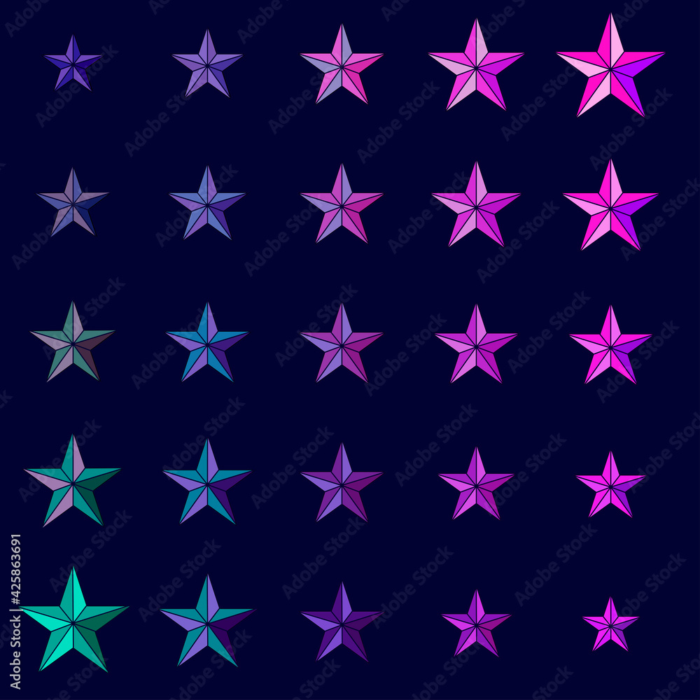 Colorful stars on a blue background Colorful stars on a blue background