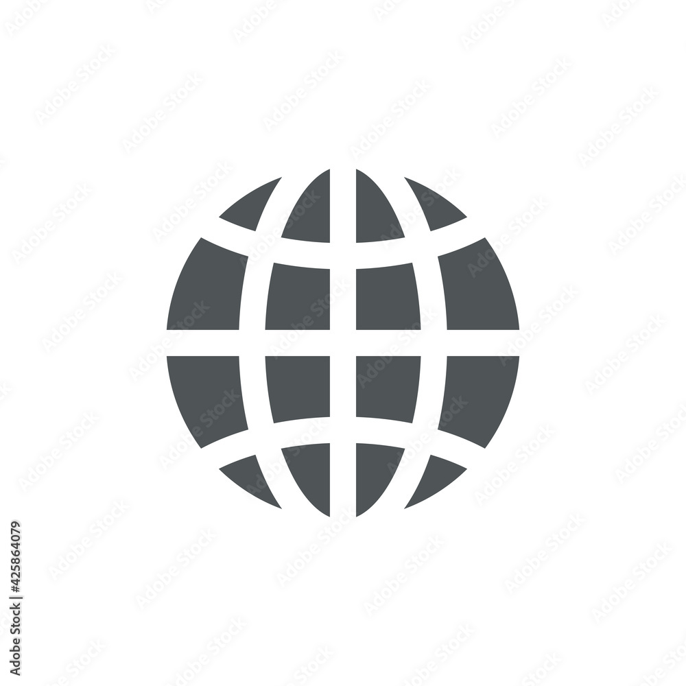 World globe icon isolated on white background. Networking symbol modern, simple, vector, icon for website design, mobile app, ui. Vector Illustration