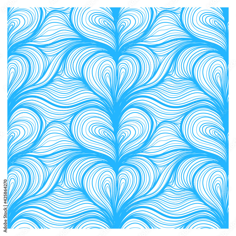 Seamless pattern with blue linear waves. Seamless pattern with blue linear waves.