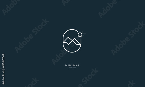 A line art icon logo of a mountain/peak/summit	
