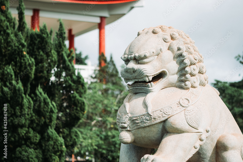 lion chinese statue  temple