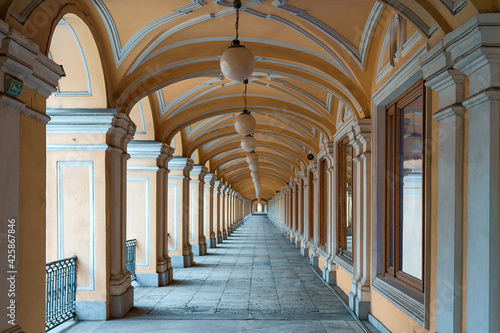 historical shopping gallery of Gostiny Dvor - a famous store in St. Petersburg, Russia