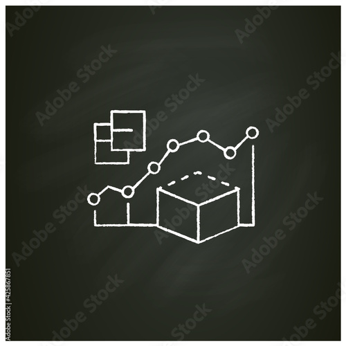 Predictive modeling chalk icon. Process that uses data and statistics to predict outcomes with data models. Customer data concept.Isolated vector illustration