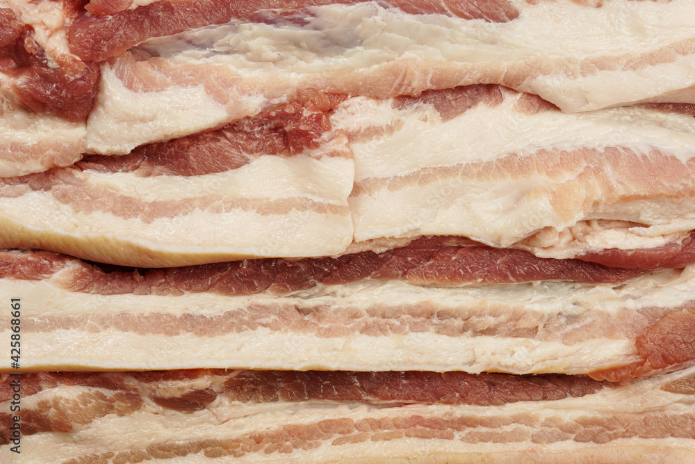 Close-up photo of bacon for background or texture