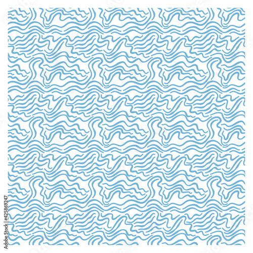 Seamless pattern with blue waves. Repeating texture. Figure for textiles.