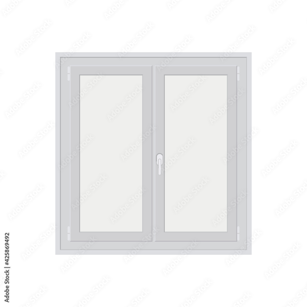 Windows with white frames set vector illustration. Various types plastic windows collection. Vector illustration. Windows with white frames set vector illustration. Various types plastic windows collection. Vector illustration.