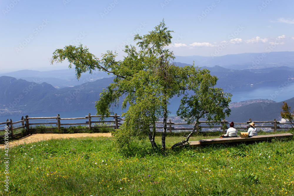 Mont Revard belvedere green panorama alpes mountain view Aix les bains town Auvergne-Rhône-Alpes region France Mont Revard belvedere green panorama alpes mountain view Aix les bains town Auvergne-Rhône-Alpes region France