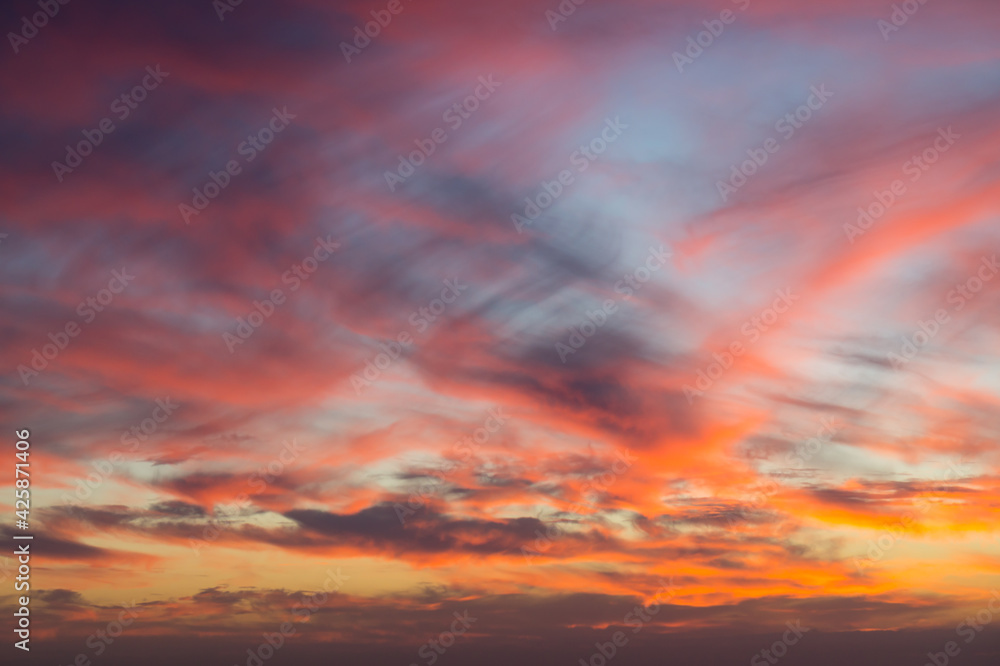 colorful sky at sunrise and abstract intense cloud background